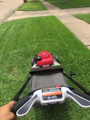 Residential lawn service here in Houston, cypress and memorial. We're good at our job don't fight the heat just call us Harmonylandscape.biz