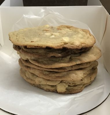 Jumbo white chocolate chip macadamia cookies