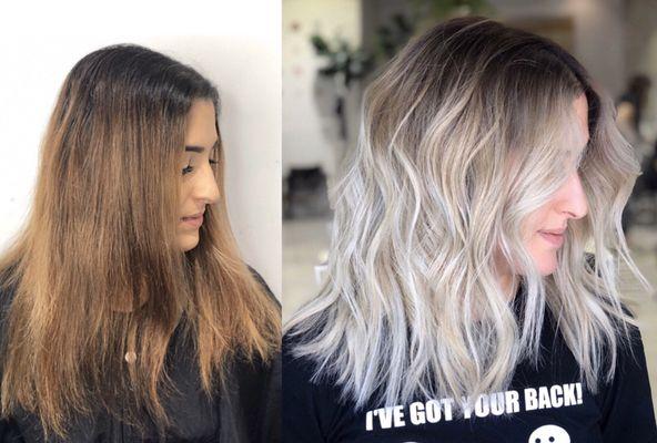 Before & after by Caitlin! 4 sessions. Keeping the hair healthy and strong!