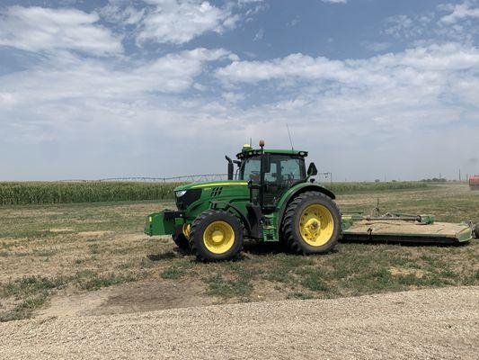 Come out and mow with our John Deere tractor