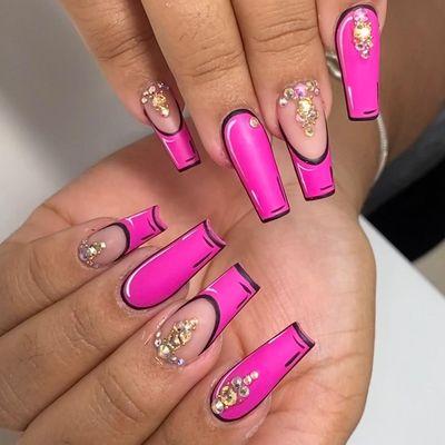 Cartoon nail design comic nail design