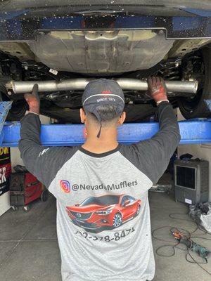 Exhaust installation