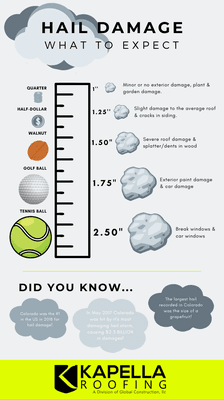 hail damage infographic Colorado Kapella Roofing