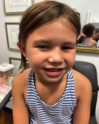 This pretty little cutie had her ears pierced with butterflies out of the Pretty in Pink collection! Such a doll!