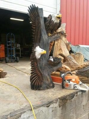 Eagle carving