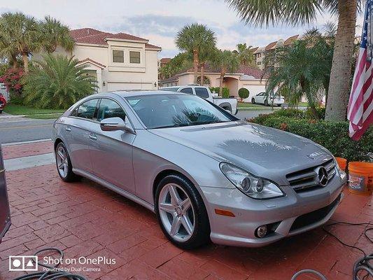 Mercedes Benz cls detail washed