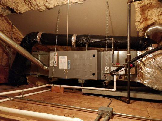 Furnace Installation in an Attic