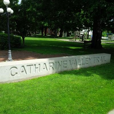 Trail entrance in Lafayette Park.