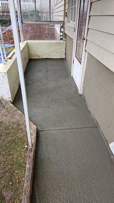 Concrete foundation on footpaths