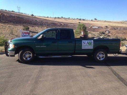 The NAZ Landscaping work truck.