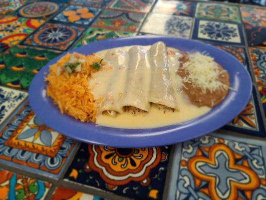 Chicken  cheese Enchiladas