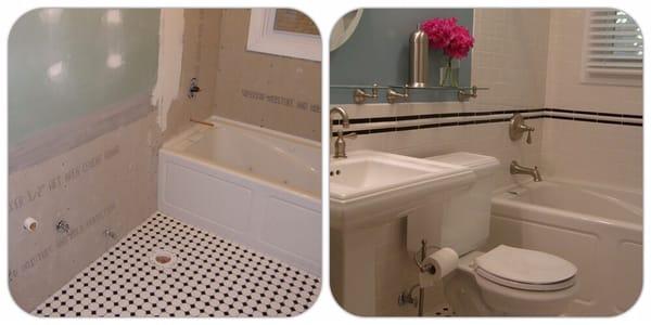 Bathroom remodel before and after