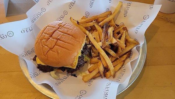 Cheeseburger and fries