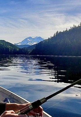 View of Mount Rainer from Mineral Lake.