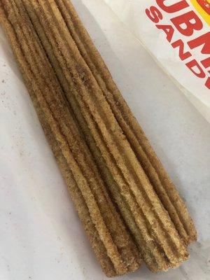 Stale churros. Tasted like they were made the day before and just reheated