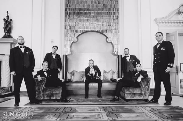 Groom and groomsmen. The classic gentleman