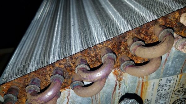 rusty evap coils prevent by doing yearly preventive mataince