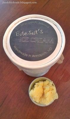 Edesia's small batch ice-cream, Mimosa flavor. Mmm.