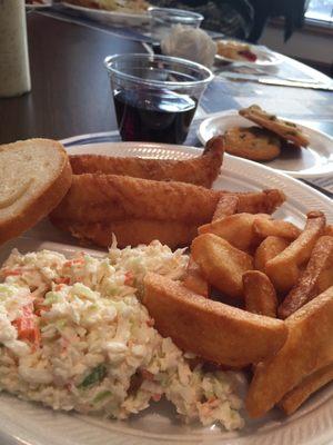 Adult portion for fish fry platter.  $9!