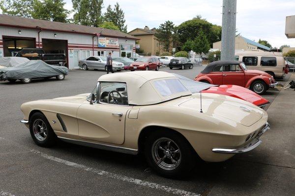 New convertible top on a '62 Corvette