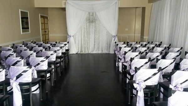 Wedding Backdrop - Lilac Sashes