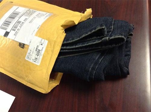 My newly hemmed jeans arrived from AmeriHem!  Even on close inspection you could not tell they had been altered!