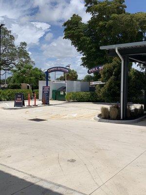 Entrance to self serve car wash.