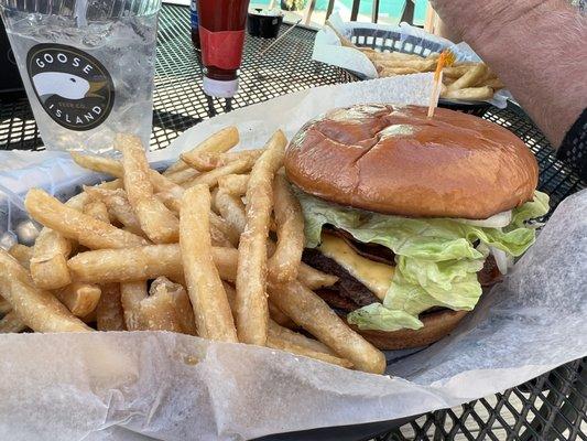 Bacon cheese burger meal