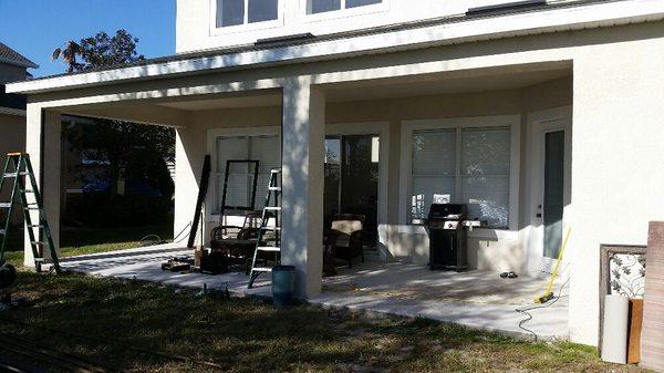 Existing Patio before Screen enclosure Installation, right side view.