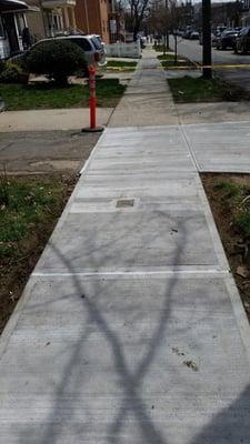 Concrete sidewalk