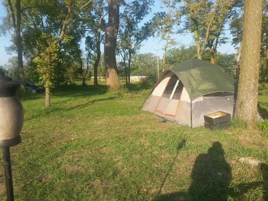 Facing away from the river towards our camp site