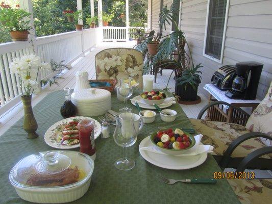 Breakfast on porch