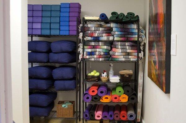 Yoga mats, blankets, bolsters, straps and eye pillows are all provided for our students.