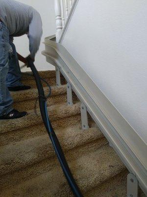 Carpet cleaning.  Up stairs