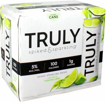 Truly Spiked & Sparkling Water, Colima Lime, 6 Pack 12 oz Cans