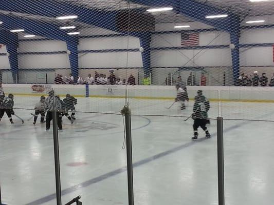 Not all rinks have a netting above the glass.