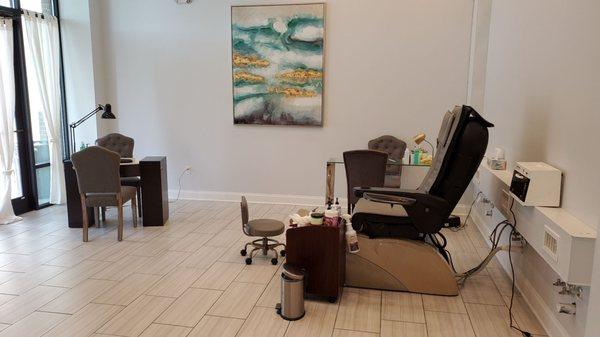 Pedicure and manicure stations