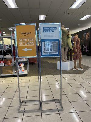 Amazon Returns in Customer Service. May get coupons to use in store.