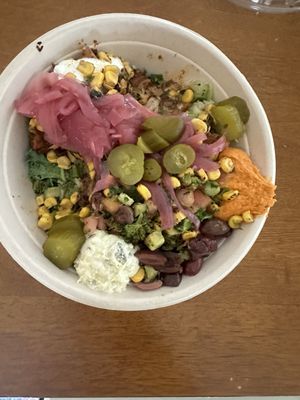 Greens and grain bowl via DoorDash delivery-delicious!