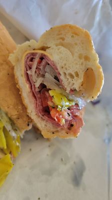 Inside a delicious hoagy