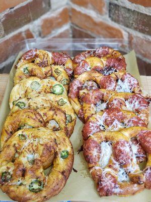 Jalapeño and pizza pretzels