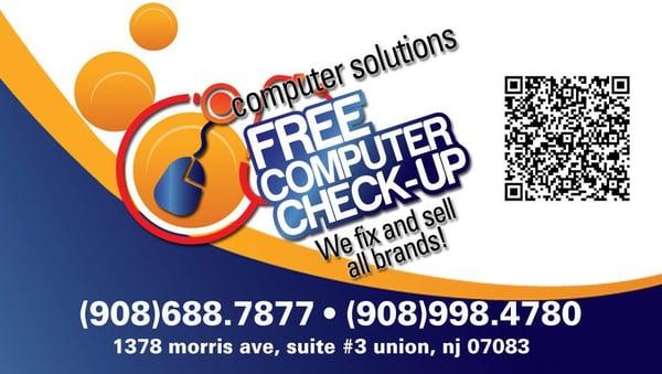 Free computer check-up flyer.