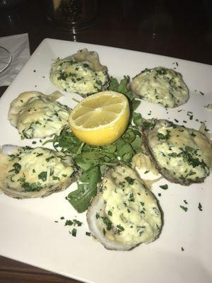 Baked oysters.