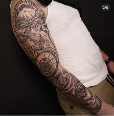 Jesus tattoo sleeve