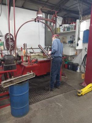 Jeff hard at work on a radiator