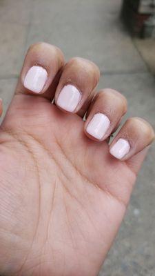 Gel manicure poorly done