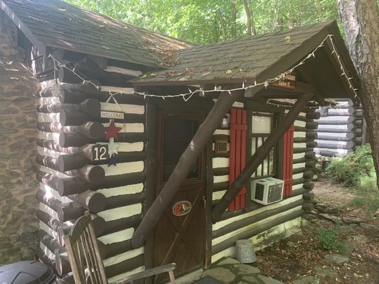 Our cabin with queen bed.