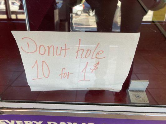 $1 gets you 10 donut holes