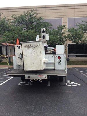 Parked illegally taking up two handicap spaces