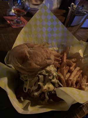 Hawaiian Burger w/ Jerk Fries